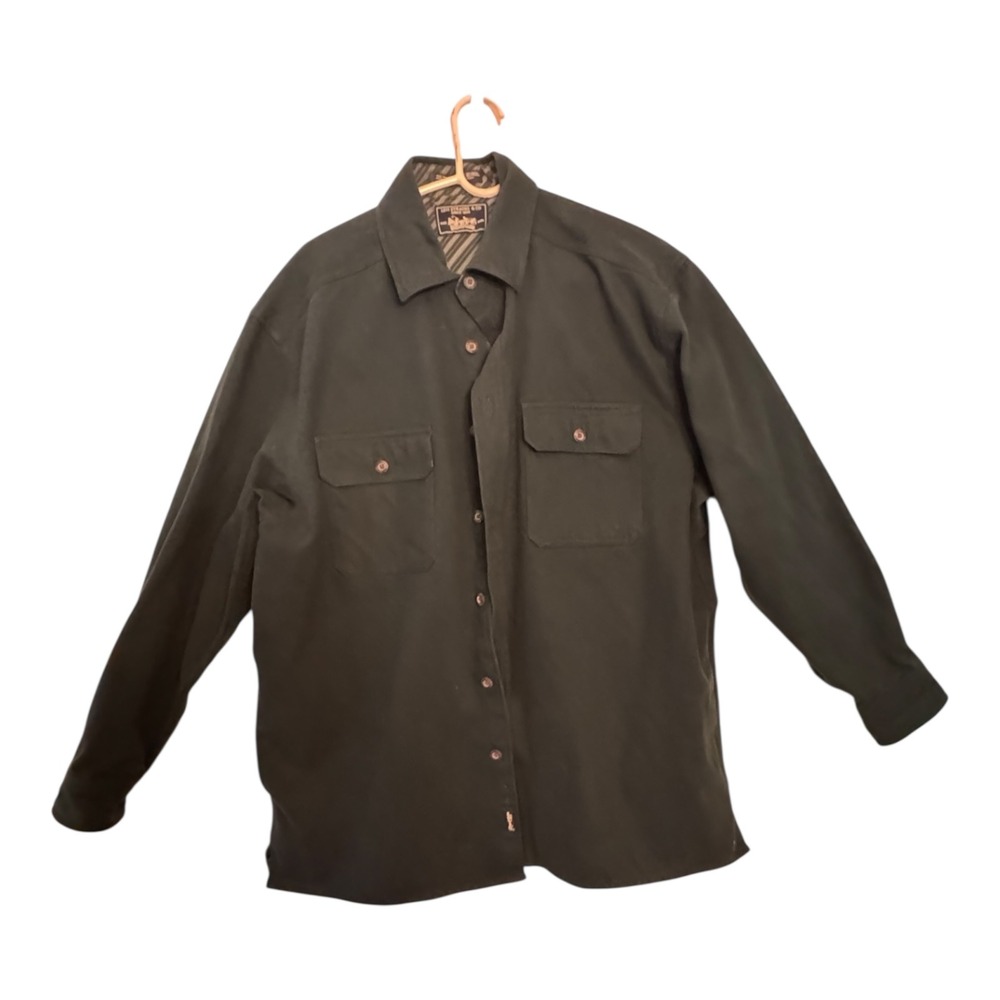Levis Shirt Shacket Men's Large Forest Green Cotton Heavy Durable Lined